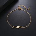 Non Tarnish Waterproof Gold Charm Bracelet for Women Girls Fashion Gold Silver lightning Charm Thin Cable Link Chain Bracelet