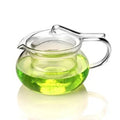 500ml Modern Cute Flower Stocked Tea Maker Clear Heat Resistant Borosilicate Glass Teapot with Strainer & Handle