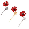 New Jewelry Retro Creative Poppy Flower Brooch Suit Clothes Shirt Collar Pin Brooch Women Accessories
