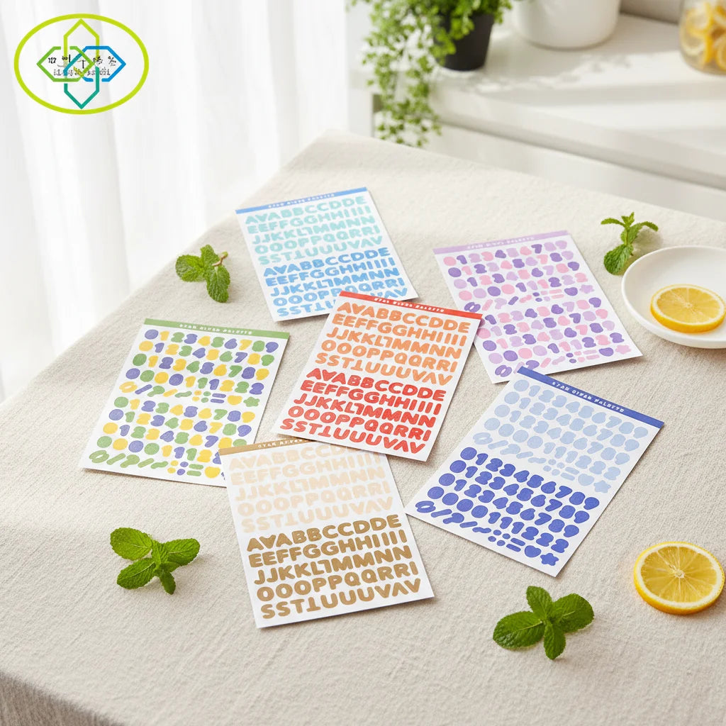 Wholesale Custom Kawaii Colorful Letters and Numbers Waterproof Adhesive Vinyl Stickers for Gift & Craft
