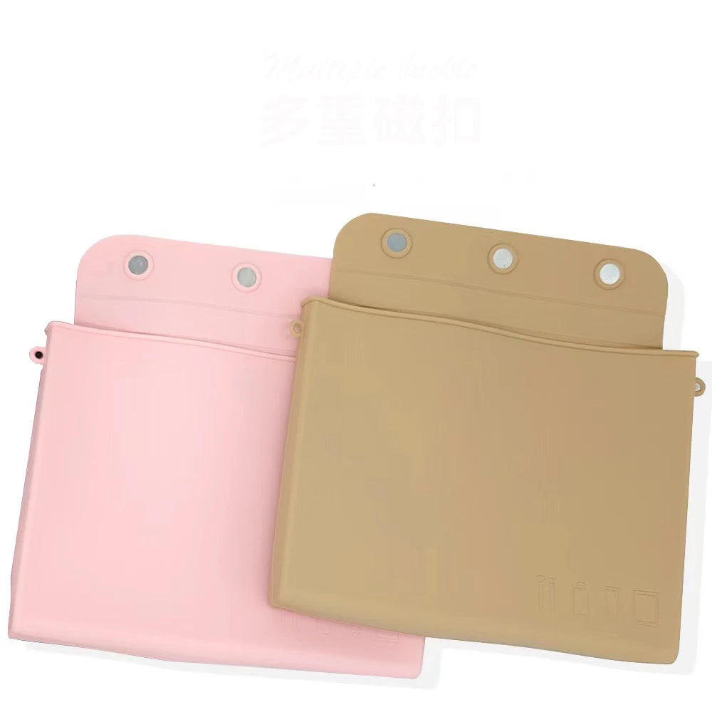 Soft Silicone Waterproof Makeup Makeup Cosmetic Pouch Bag With Magnetic Buckle for Travel
