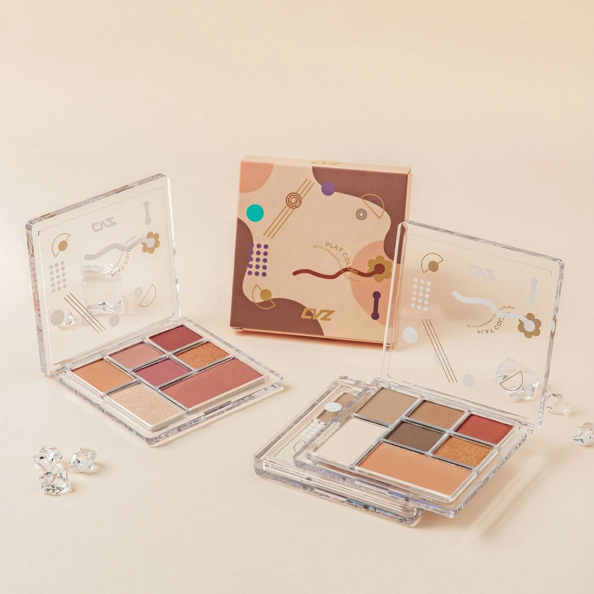 7 Colors Combination Eyeshadow Palette High Gloss Blush Raw One Palette Matte Eyeshadow