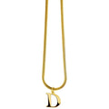 QiuHan A-Z Alphabet  Snake Chain Initial Letter Gold Plated Necklace