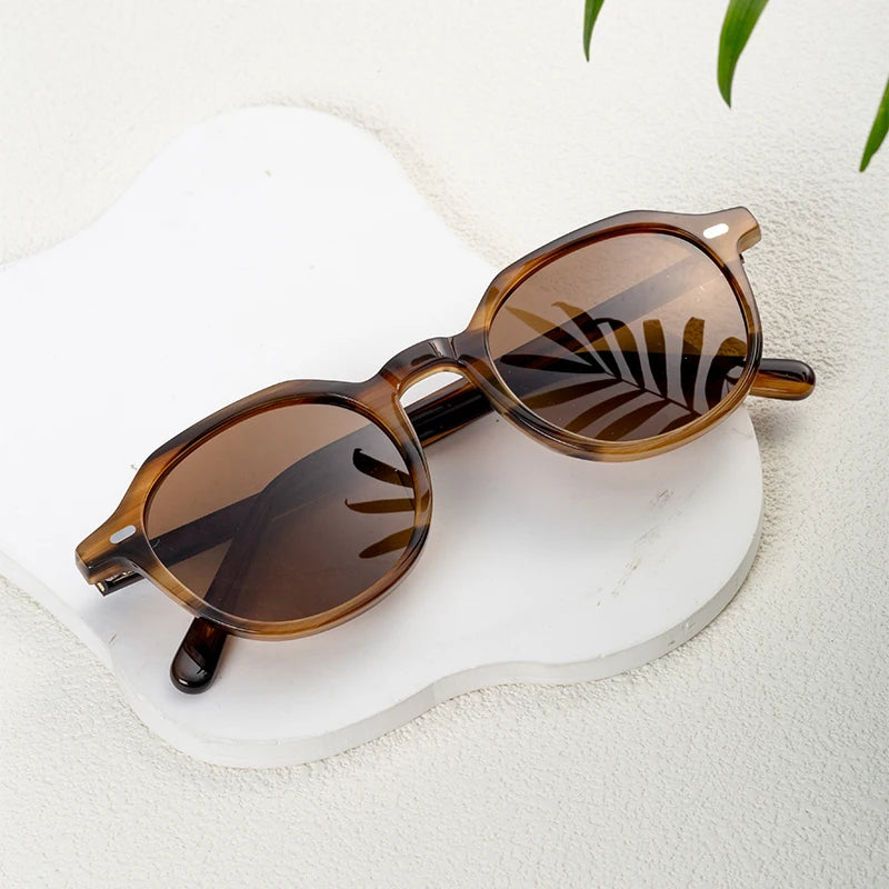 Custom Retro Unisex Fashion Acetate Polarized Sunglasses-Biodegradable OEM/ODM Brand Model HJ16184