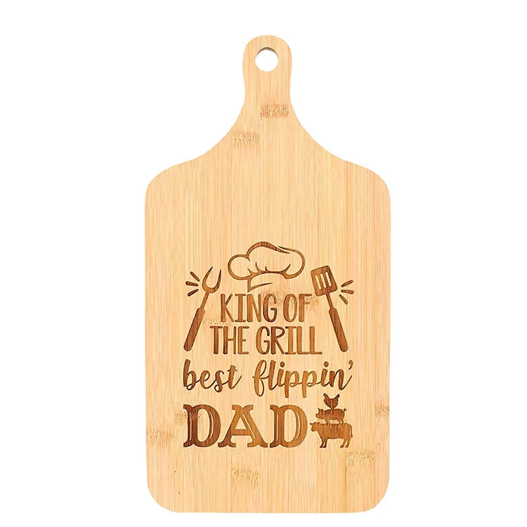Bamboo Bread With Handle Laser Lettering Cutting Board Outdoor Barbecue Kitchen Cutting Board Environmental Friendly Materials