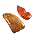 Huiying Fashion Design Natural Spiky Mookaite jasper Guasha Board Facial Tool Stone Gua Sha New Shape
