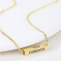 Personalized Engraved Rectangle Necklace 3D Bar Necklace