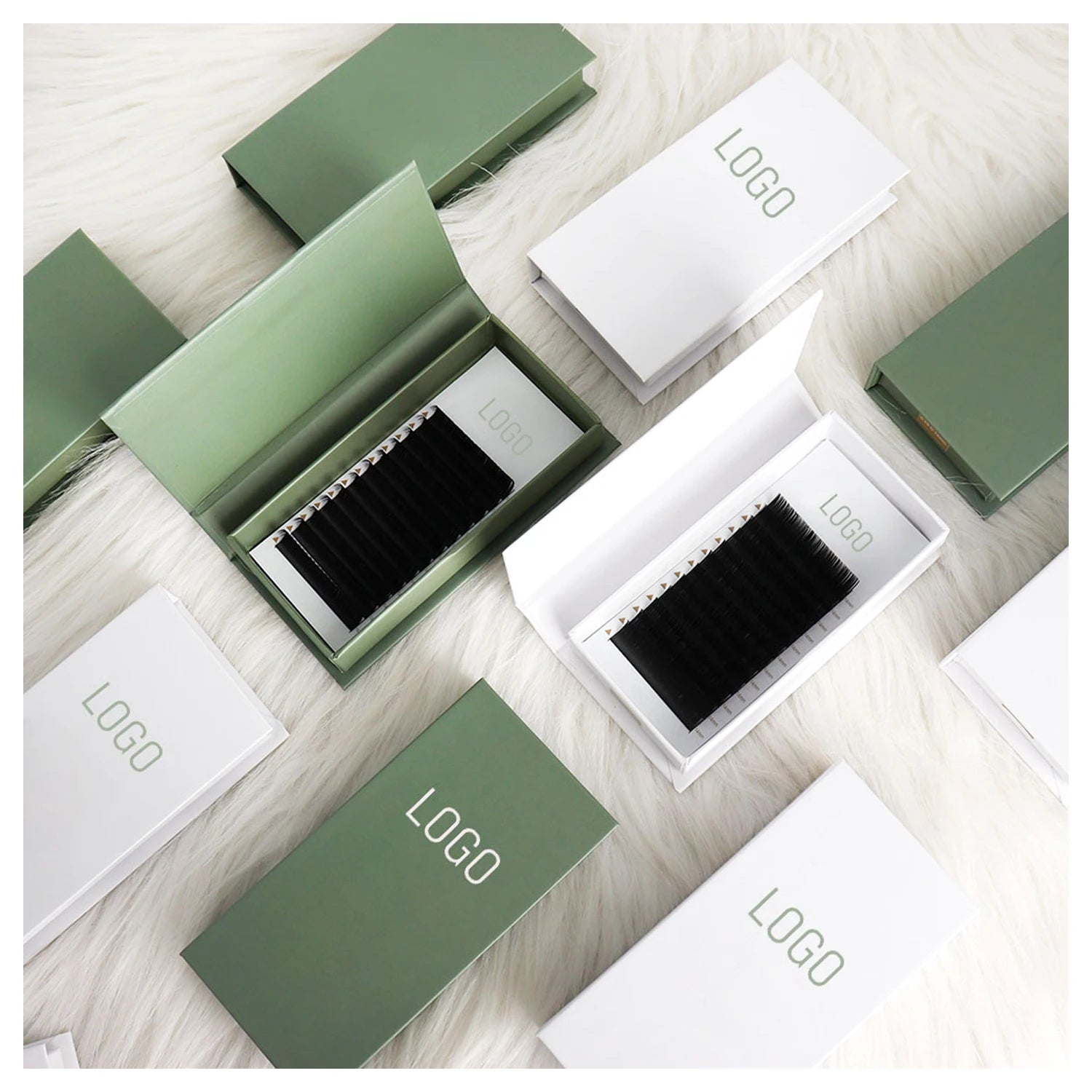 Cashmere Lash Extensions Tray 0.03 0.05 Premium Matte Black Volume Lash Extension Wholesale 8-25mm Lash Extension Supplies Trays