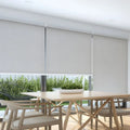 ZSTARR Outdoor Home Use Sun Pinhole Polyester Horizontal Light Filtering Pattern Electric Roller Shades Blinds for French Window