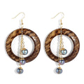 Hawaiian New Earrings Coconut Shell Earrings Black Pearl Gold Plated Earrings for Women