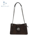 Bluflut OEM Genuine Leather Fashion Women Shoulder Bag with Chain Custom Handbag for Lady Simple Design Sling Bags
