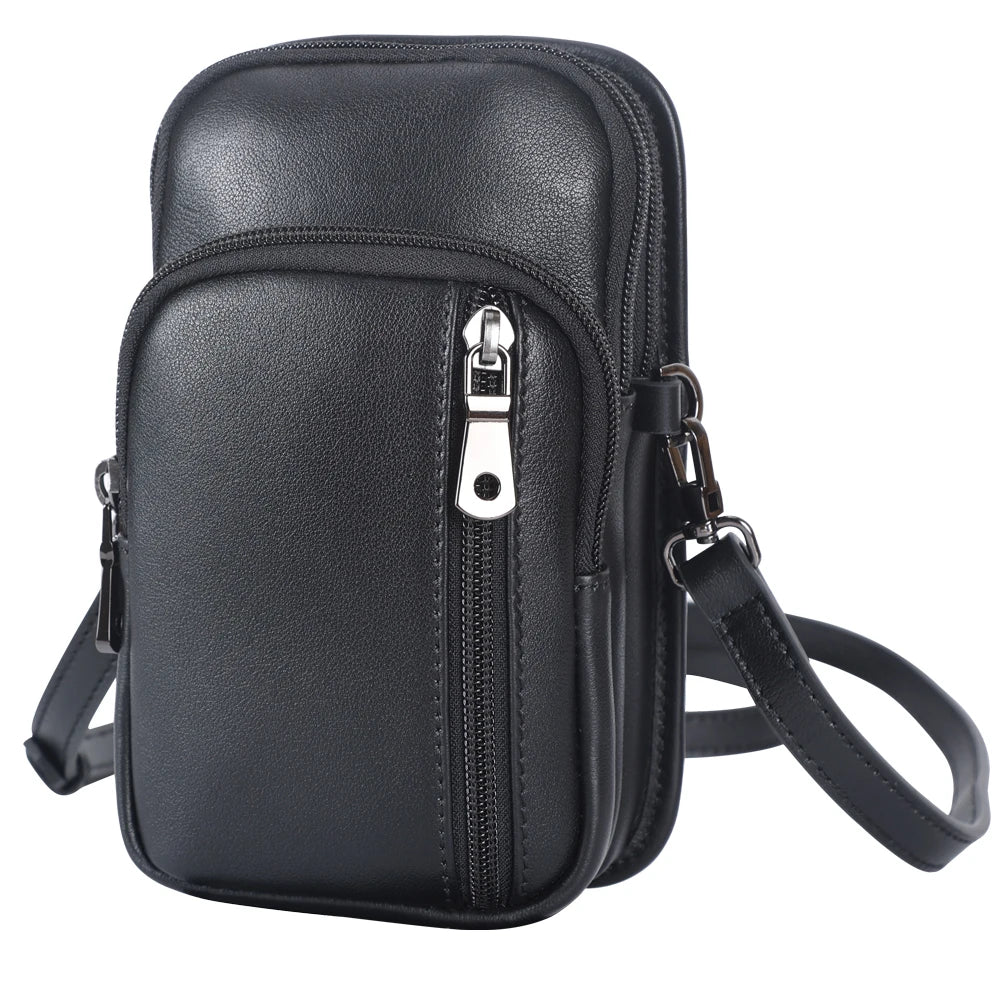 New Arrival Full Grain Leather Messenger Bag for Men Real Cowhide Black Nature Genuine Leather Sling Shoulder Crossbody Bag