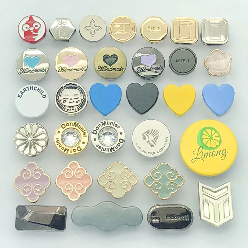 Fashion Engraved logo Custom Shape Color Metal Press Snap Button With logo for Garment