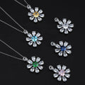 Wholesale Custom Fashionjewelry Necklaces  Cz 925 Sterling Silver Engagement Wedding Flower Pendant Necklaces for Women