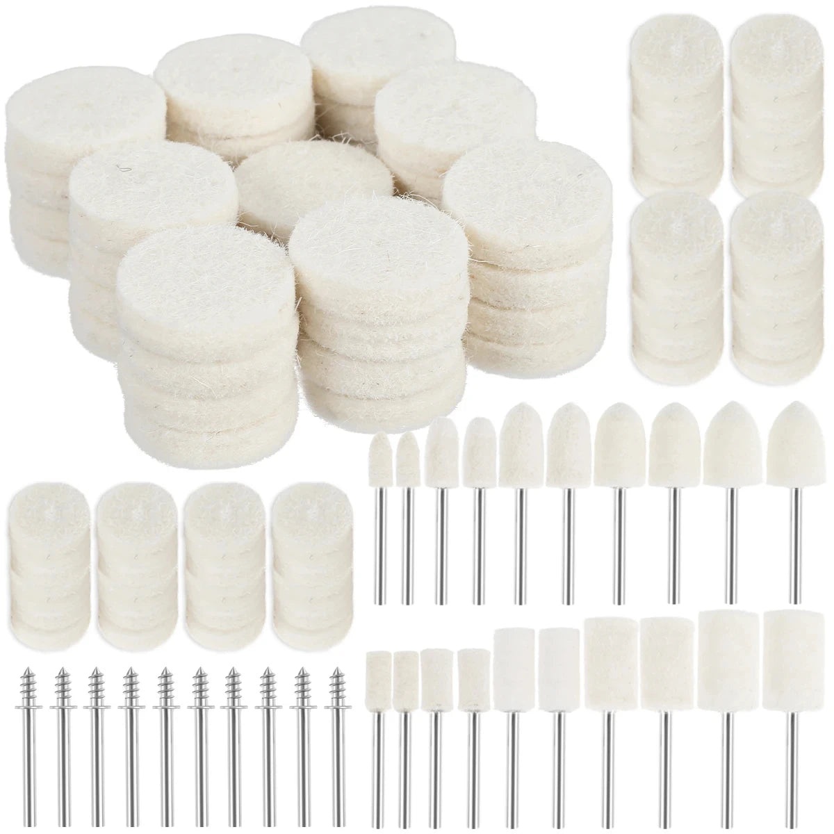 Felt Polishing Wheel Wool Felt Abrasive Buffing Wheel Shank Cotton Thread Polishing Mini Brush Jewelry Tool Equipment