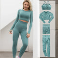 Hot Sale Women's Seamless Rib Gym Sports Wear Set New Arrival Organic Fitness Clothing Breathable and Reversible Yoga Wear