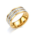 Factory Wholesale Double Row Shiny Diamond Anxiety Fidget Promise Rings for Couple Engagement