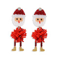 Handmade Gold-Plated Seed Bead Christmas Earrings Designer Vintage Fashion Cute Cartoon Snowman Hot Sale for Women