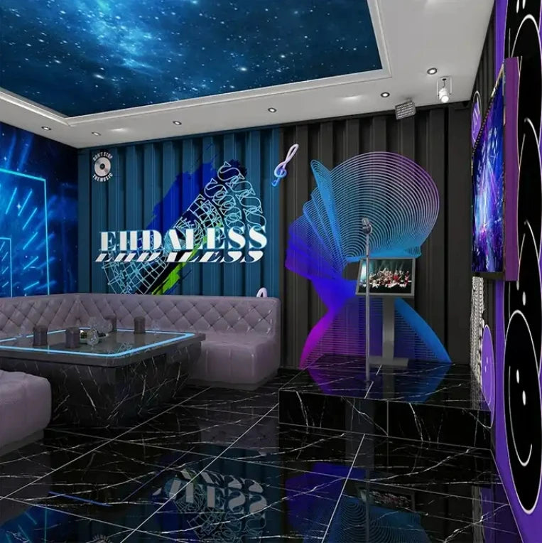Customized cool mural 3D decoration wallpaper for KTV