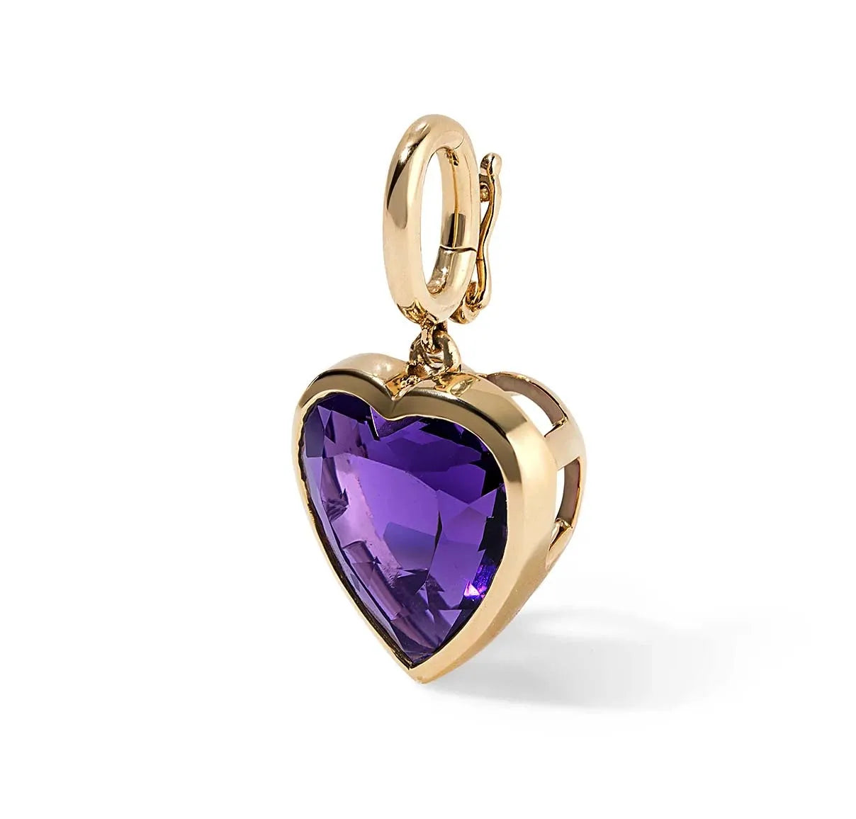 Milskye Engagement Jewelry Fashion Fine for Women 925 Silver 18K Gold Amethyst Zircon Heart Charm Necklace