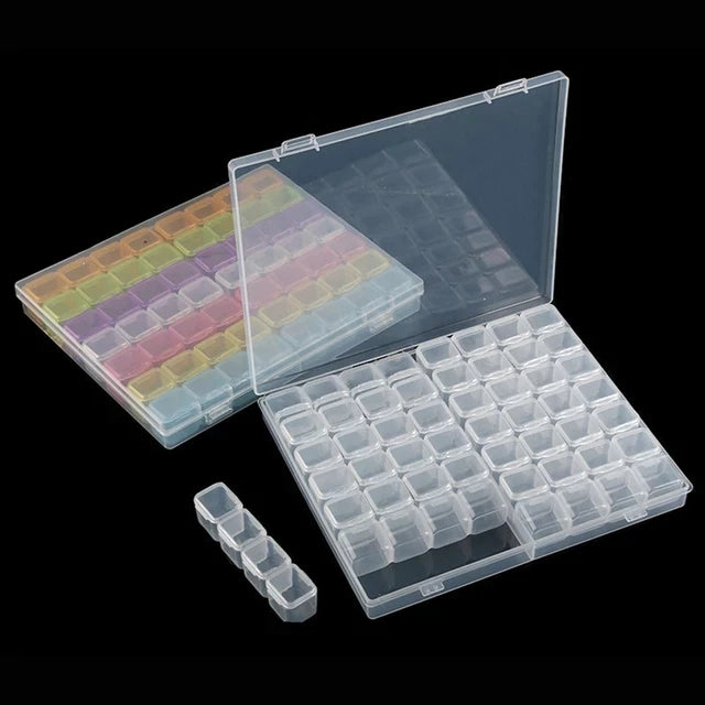 56 Grids Plastic Storage Box DIY Diamond Painting Kit Nail Art Rhinestone Tool Beads Storage Case Embroidery Accessory Organizer