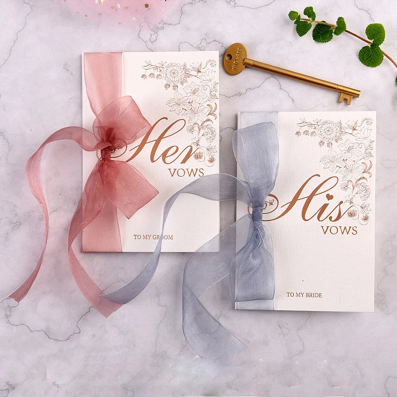 2pcs Creative Delicate Wed Oath Card Wedding Vow Cards Mariage Post Card Bride and Groom Enveloppe Bridal Shower
