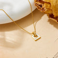 Trendy Non Tarnish 18k Gold Plated Ring Shell Pendant Necklace 316L Stainless Steel Gold Necklace for Women Lady