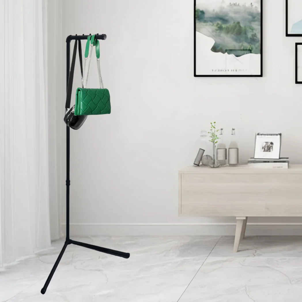Freestanding 3-Hook Coat Rack Base Black L-Shape Rack Home Jackets Coats Hats Clothes Garment Factory and Clothing Store Rack