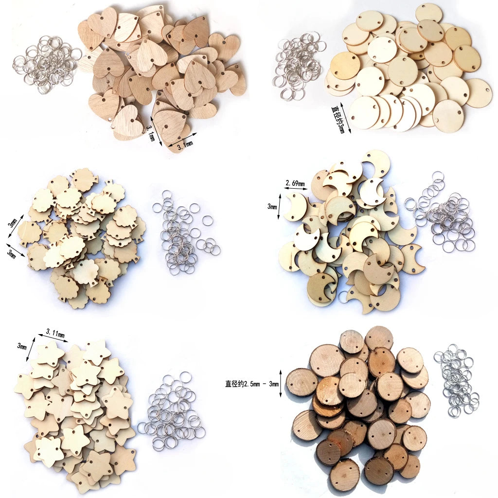 Manufacture 50 Pcs Wooden Memo Tags Heart Round Calendar Plaque DIY Home Decor Accessories Craft Supplies 50pcs Pack Dropshippin