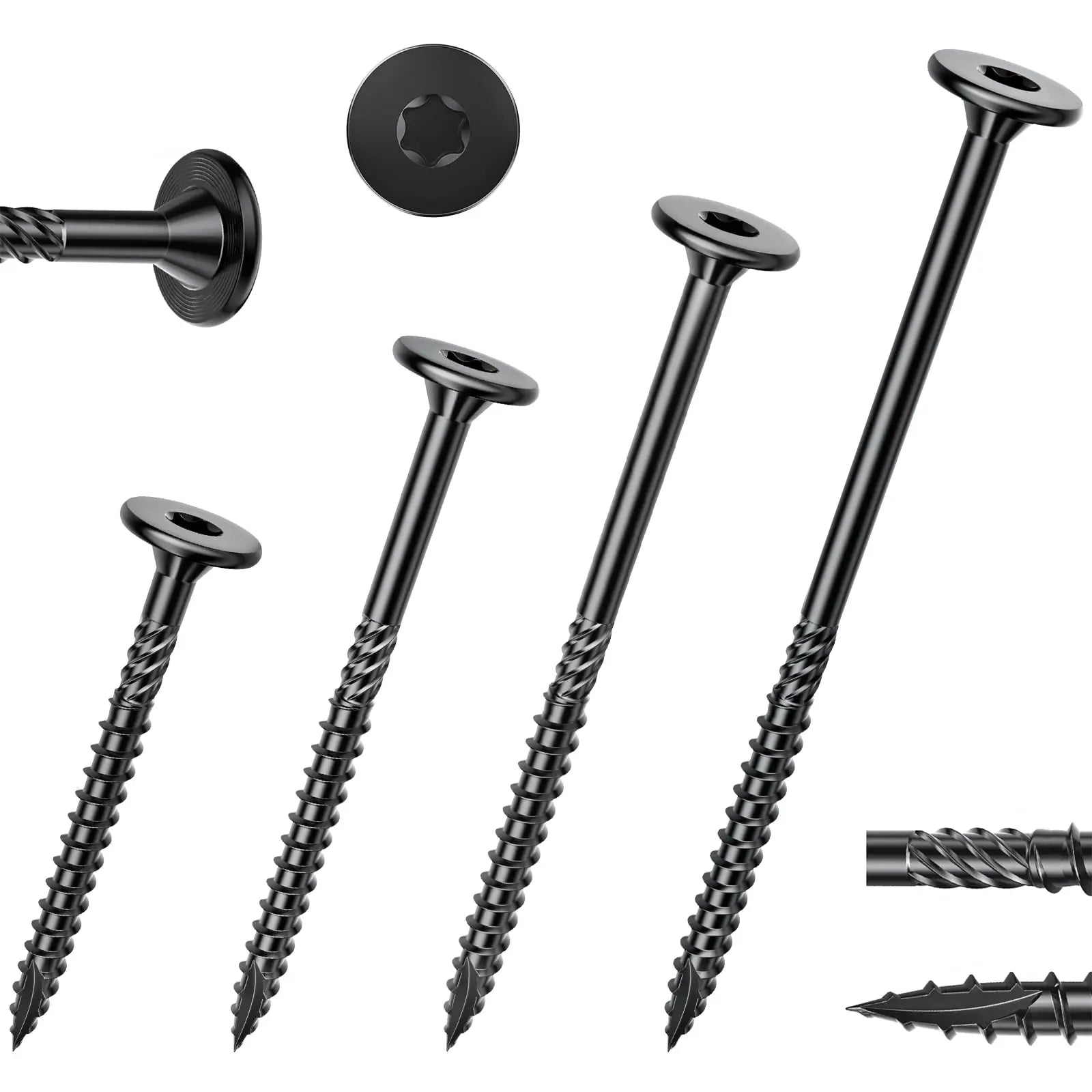 Screw Kit Heavy-Duty Outdoor Wood Screws Assortment Fastener Kit 150Pcs Star Drive Deck Screws Rust Resistant Timber Screws