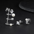 C5793 Abiding Jewelry Factory Direct Sale 6mm White Fresh Water Pearl Funny Earings 925 Real Silver Huggies Earrings
