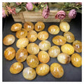 Kindfull Nature Crystal Gold Healer Palm Hand Carved Yellow Fire Quartz Palm for Sell