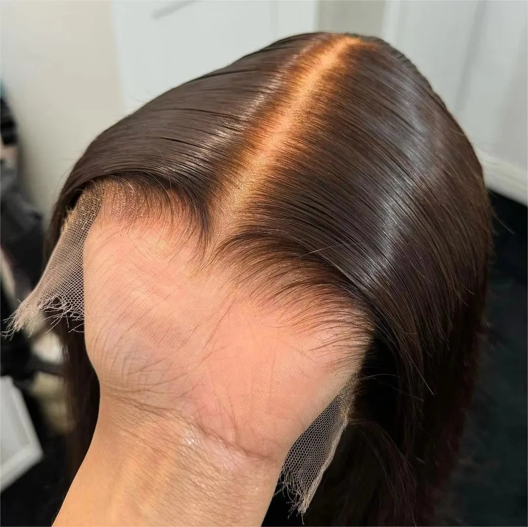 5X5 HD Lace WigBleach Kont Virgin Human Hair Glueless Cuticle Aligned Peruvian Hair HD Lace Frontal Wigs for Black Women