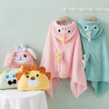 Children Absorbent Cartoon With Hooded Cape Coral Velvet Cape Children Bathrobe