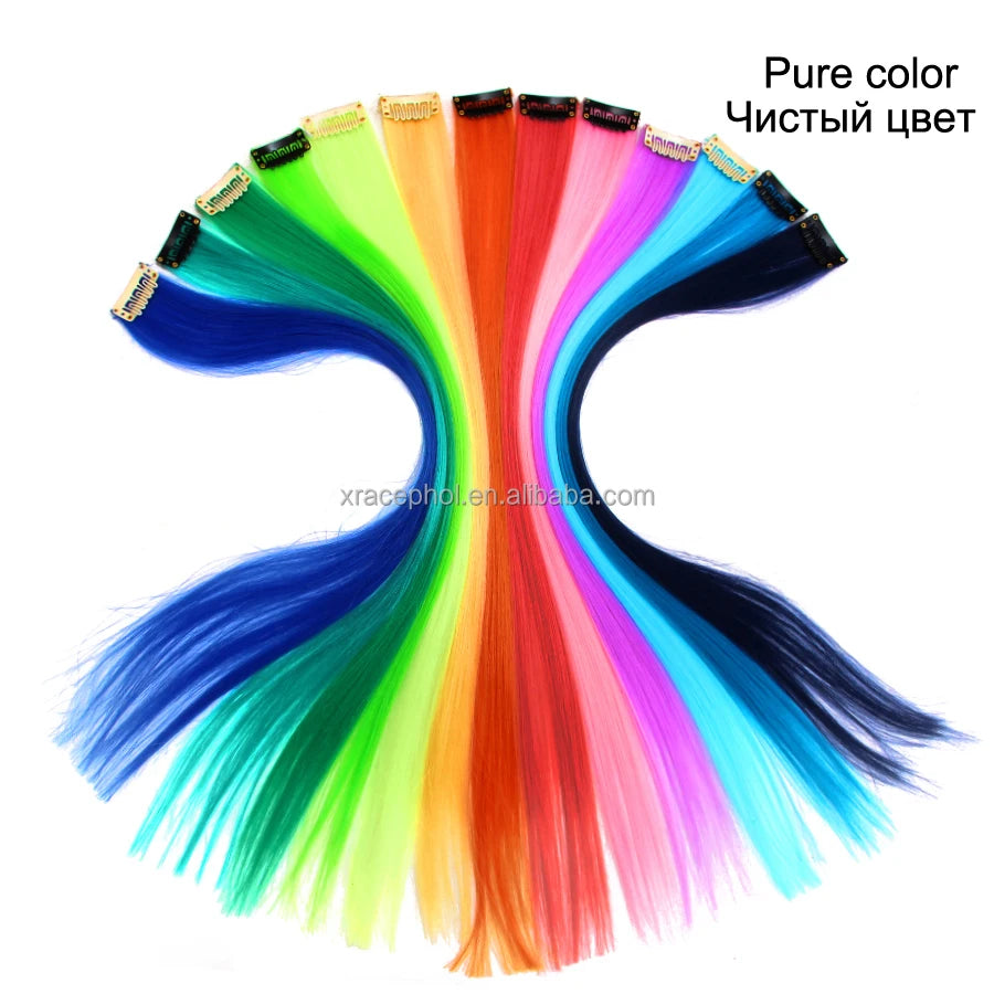 Hot Sale Synthetic Hairpiece Heat Resistant Straight Hair with One Clip Extension