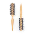 Wholesale Custom Logo Mini Roller Styling Hair Brush Small round Wood with Nylon Material
