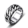 OAHLAN Wholesale Fashion Jewelry Vintage Retro Style Brushed Chain Design Titanium Stainless Steel Rings for Men