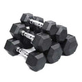 Hot Sale Hex Rubber Coated Dumbbells1-50kgs Hexagonal Dumbbells