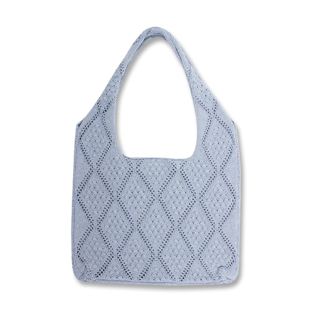 Factory Wholesale Women's New Style Woolen Bag Vintage Fashion Mesh Beach Bag Two Handles Open Portable for Spring Summer