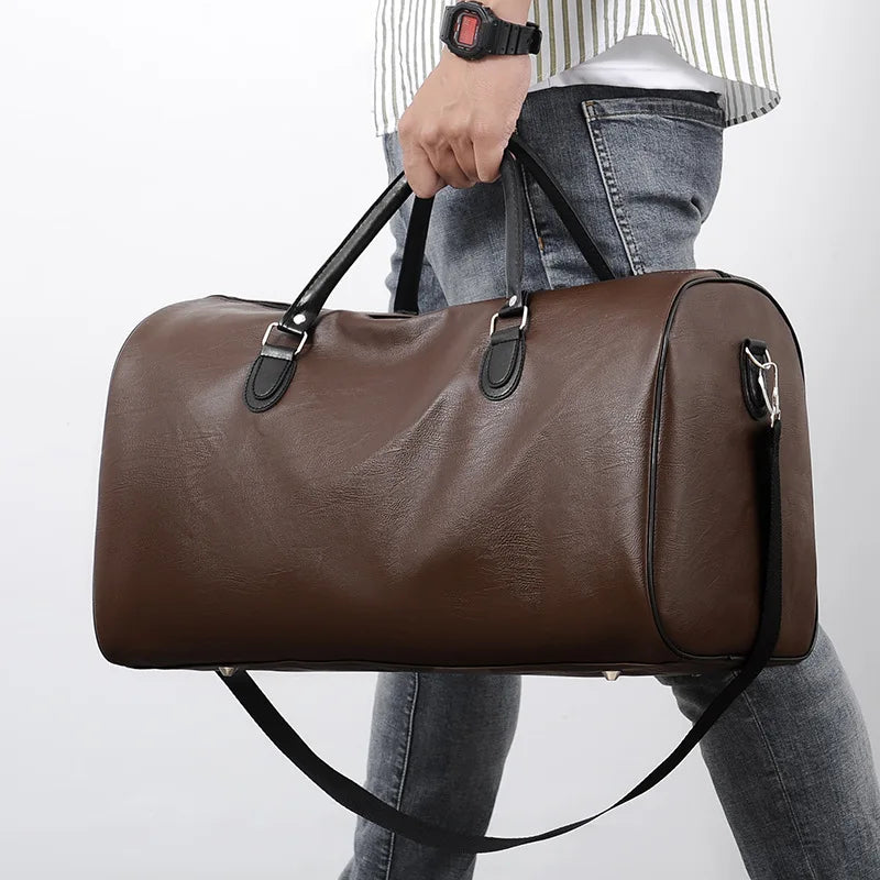 New Designer  Shoulder Bag for Men Fashionable Travel Fitness Hand Luggage Zipper Closure High Capacity Duffle Suitcases