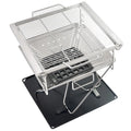 XL Size Outdoor Thickened Stainless Steel Folding Barbecue Grill Household Portable Charcoal Burning Wood Stove 5-10Person