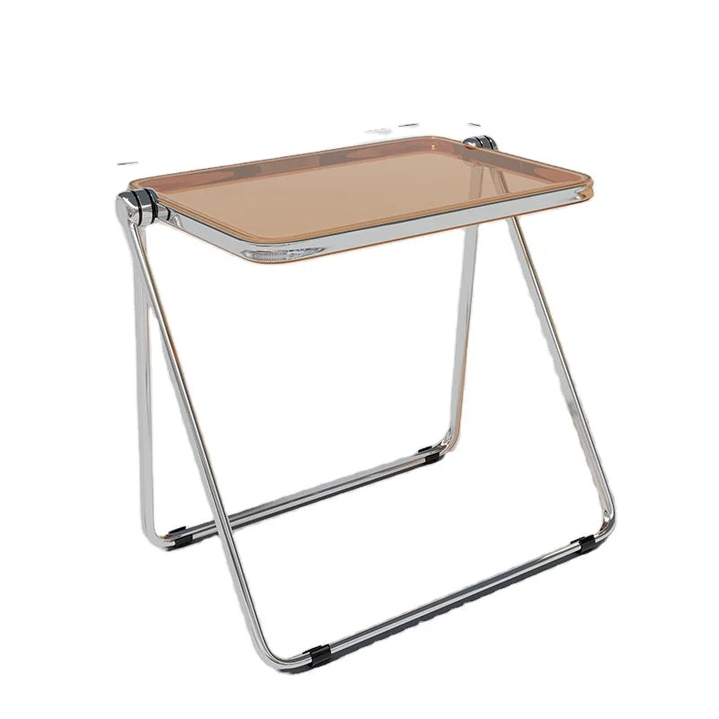 Nordic Plastic Acrylic Top Folding Table and Chair Combination Portable Outdoor Desk for Bedroom & Office Learning