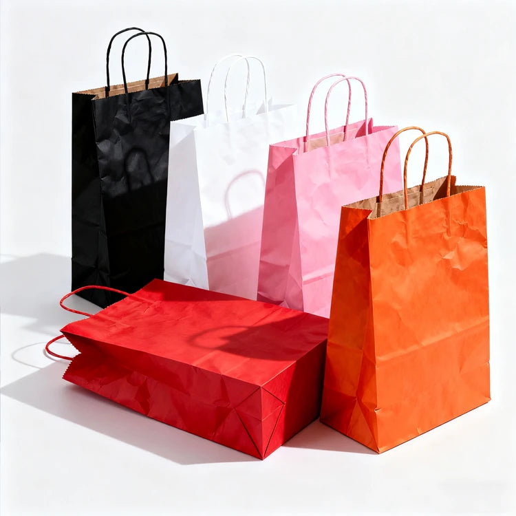 Custom Logo Square Kraft Paper Bonsai Pot Wide Bottom Flower and Fruit Bags for Cake Packaging Bake & Craft Use Gift Idea