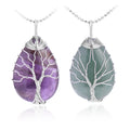 Wire Wrapped Tree of Life Crystal Pendant Necklace With Natural Water Drop Stone Handmade for Women Jewelry Factory Wholesale