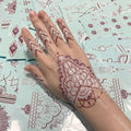 2024 Custom Design White Brown Henna Tattoo Stickers Water Proof Mehndi Stencils Henna Sticker Tattoo