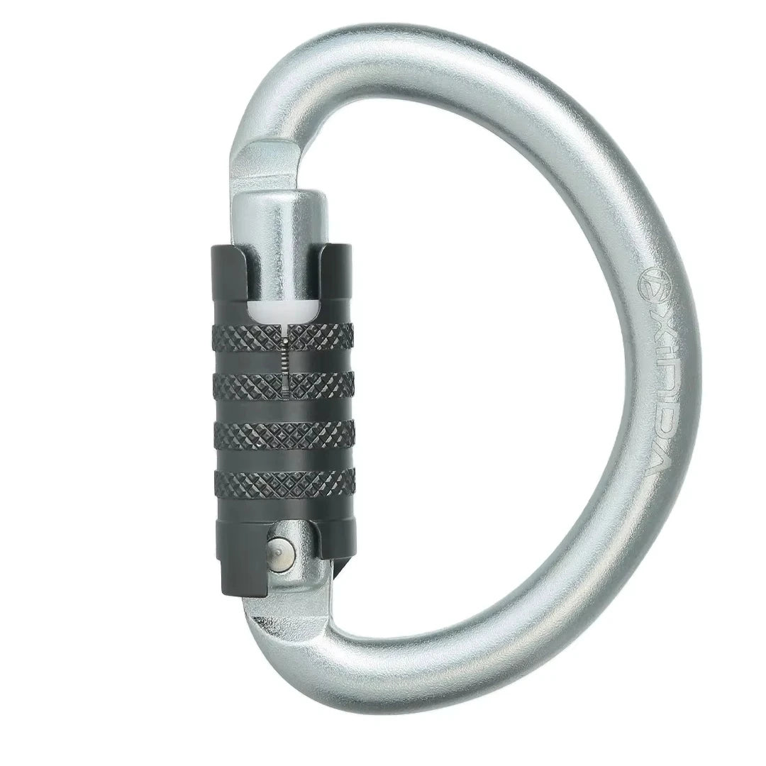 Xinda Automatic Steel Lock Safety Buckle Semi-Circular Three-Section for Outdoor Mountaineering Rock Climbing Tunnel