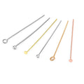 0.6mm Thick Soild 925 Sterling Silver Collection Ball Pins Eye Pins Flat Head Pin for Jewelry Making Accessories