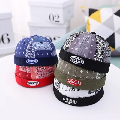 New Children Paisley Print Docker Hat Sailor Cotton Bandana Brimless Beanies Hat