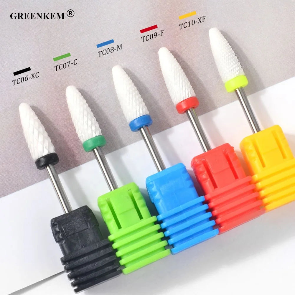 GREENKEM 23 Types Ceramic Nail Drill Bits Manicure Machine Accessories Rotary Electric Nail File Manicure Cutter Milling Tool