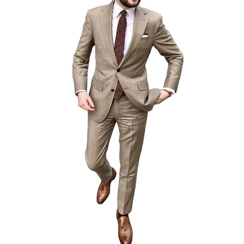 10%OFF XS-3XL Suit Two-piece Suit Color Formal Set Solid Color Two-piece Suit Set (top + Pants) Can Be Customized